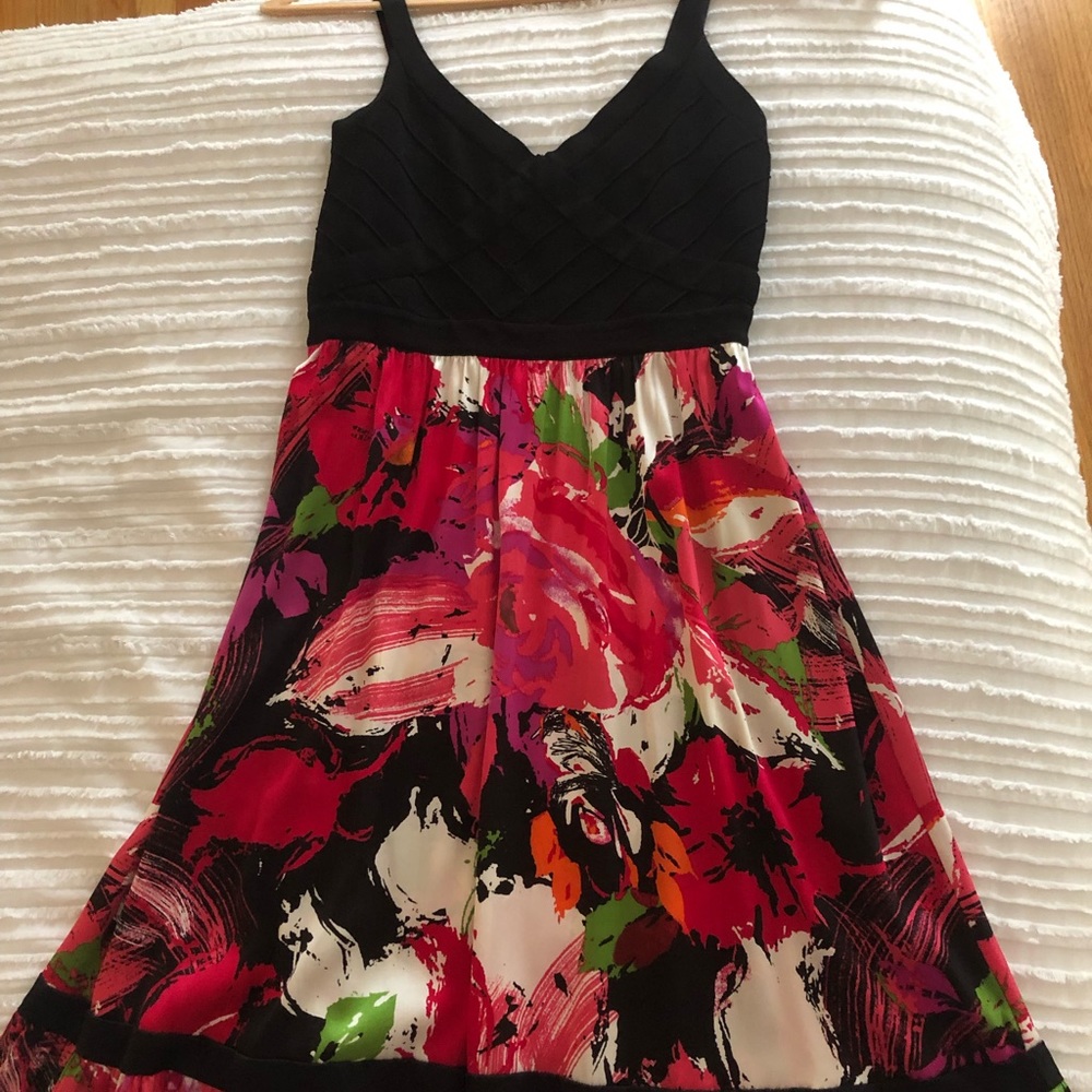 Bebe mini dress, floral and black- Medium